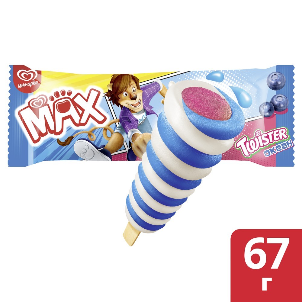 MAX Twister океан фруктовый лед со вкусами вишни, черники и Bubble Gum 67 гр