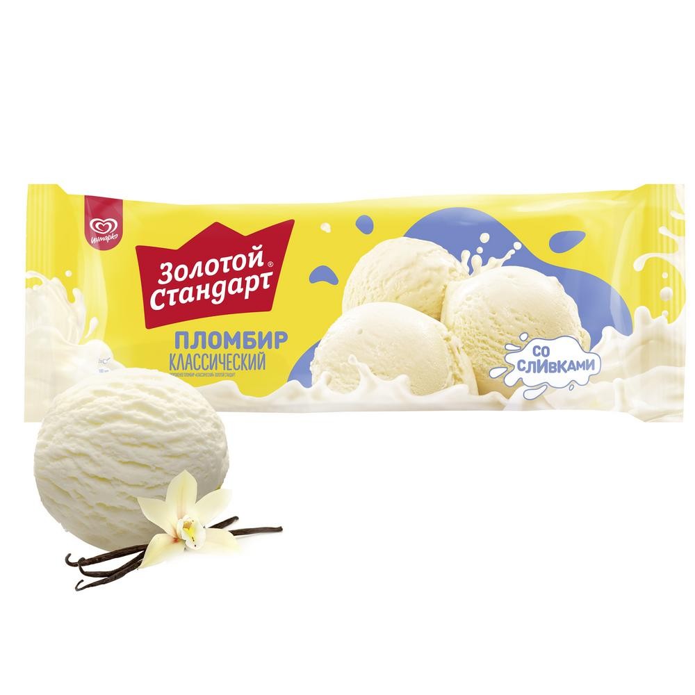 Золотой Стандарт мороженое пломбир Классический, весовое 990 гр