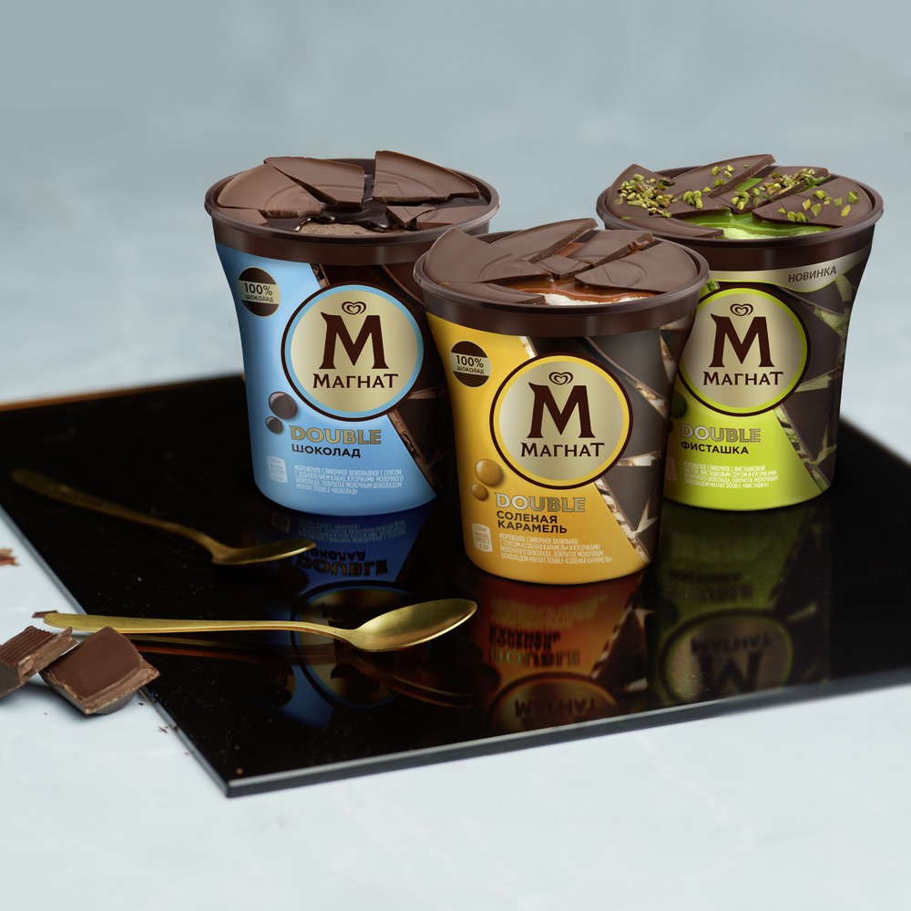 Магнат Double мороженое пинта Шоколадное c кусочками настоящего шоколада 310 гр