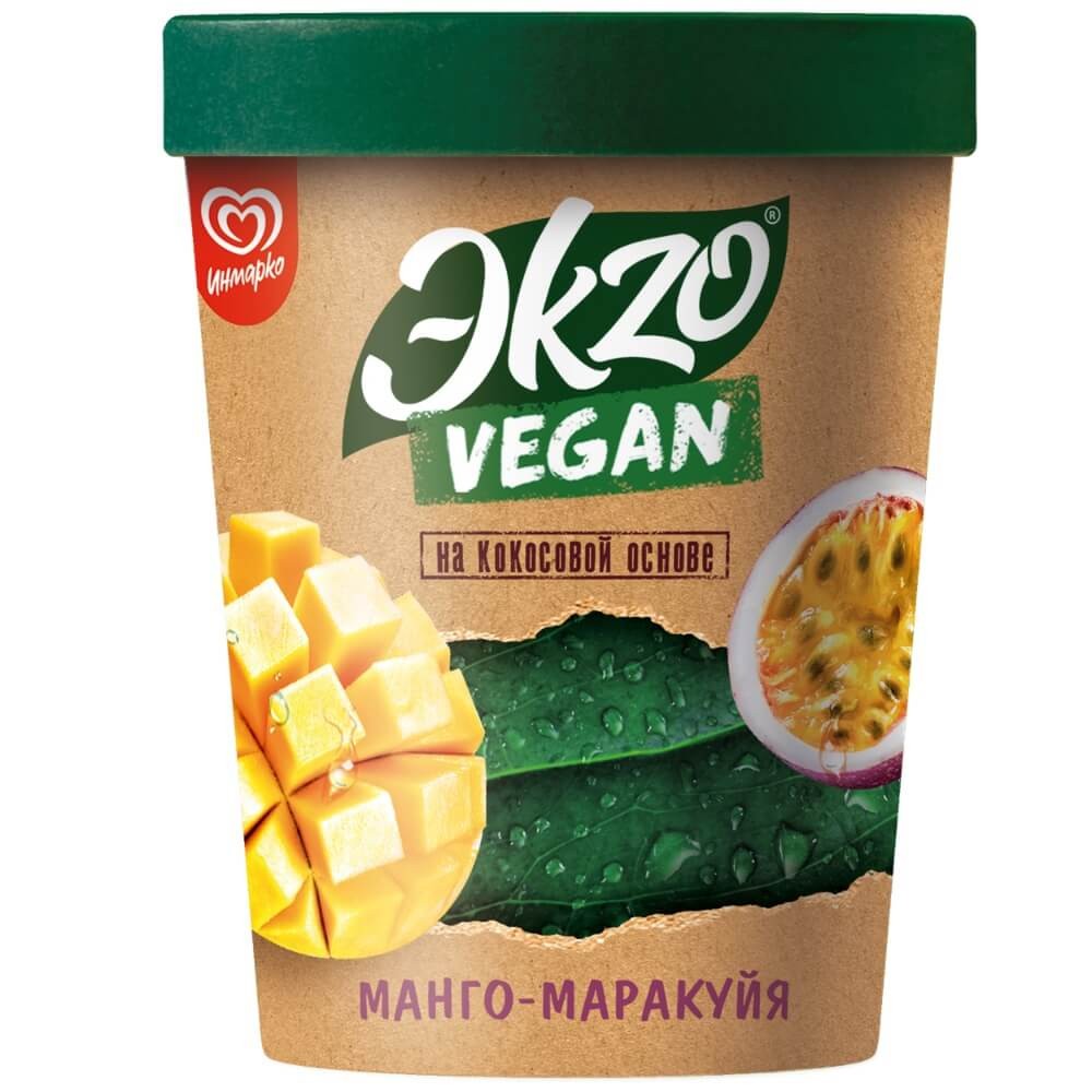 Ekzo Vegan замороженный десерт на кокосовой основе пинта Манго-Маракуйя
