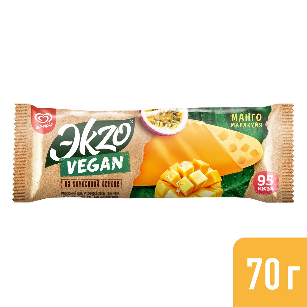 Ekzo Веган замороженный десерт на кокосовой основе Манго-Маракуйя 70 гр